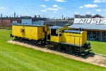 USAX 2358, Davenport 20T, and CNW 10515 ex CGW 616 Caboose on display at the Clinton County Historical Museum at Riverview Park